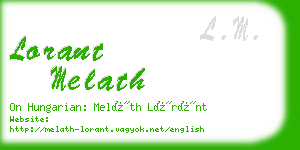 lorant melath business card